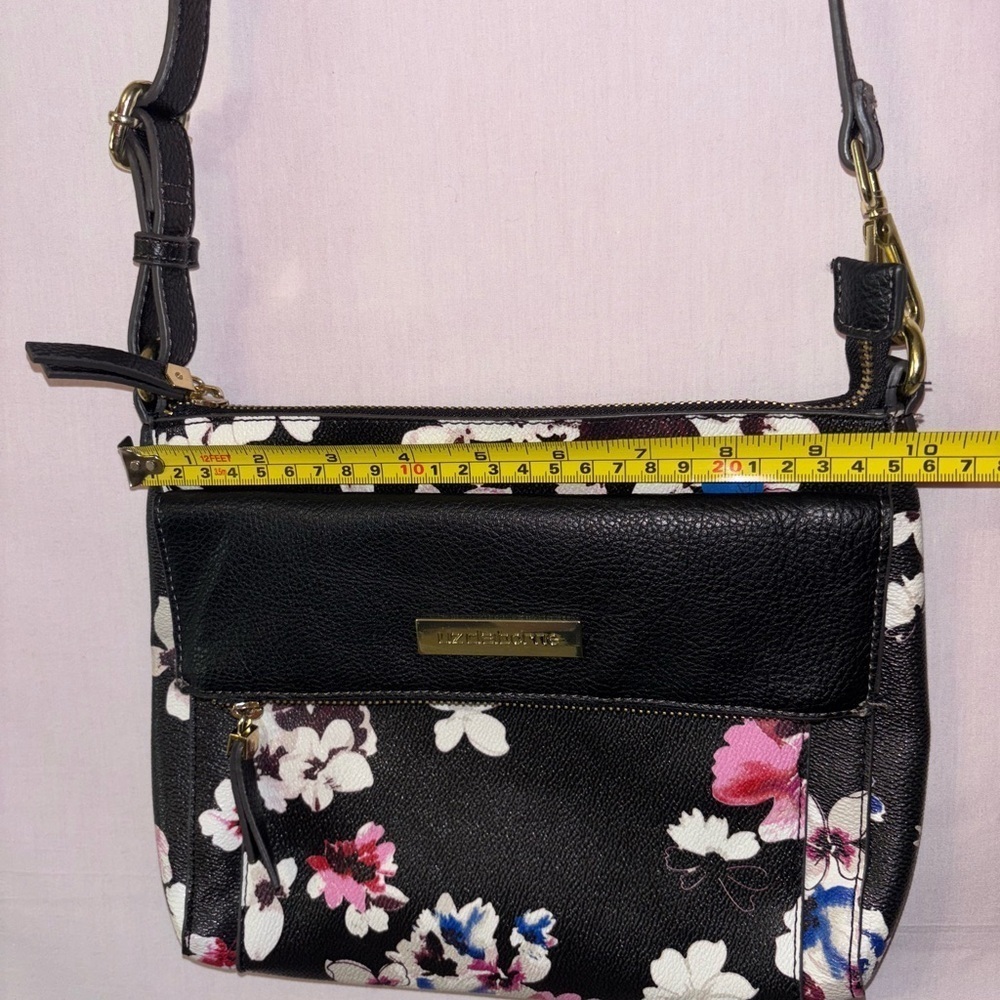 Liz Claiborne Black Floral Crossbody Bag - Picture 2 of 11